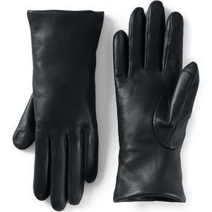 NWT Women’s Lands End Leather & Cashmere Gloves